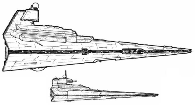 Сравнительные размеры Victory-1 Class Star Destroyer и Звездного Разрушителя типа Император Сравнительные размеры Victory-1 Class Star Destroyer и Звездного Разрушителя типа Император